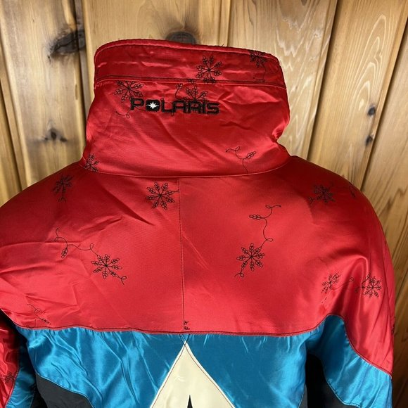 Vintage Polaris Snowmobile Sled Thermo-Loft Insulated Racing Ski Jacket Medium - Picture 9 of 12